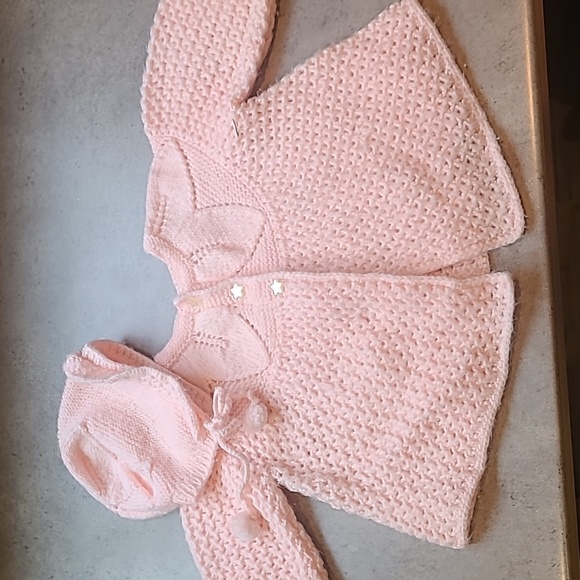 Vintage Hand Knit Baby Sweater Set - Picture 1 of 6